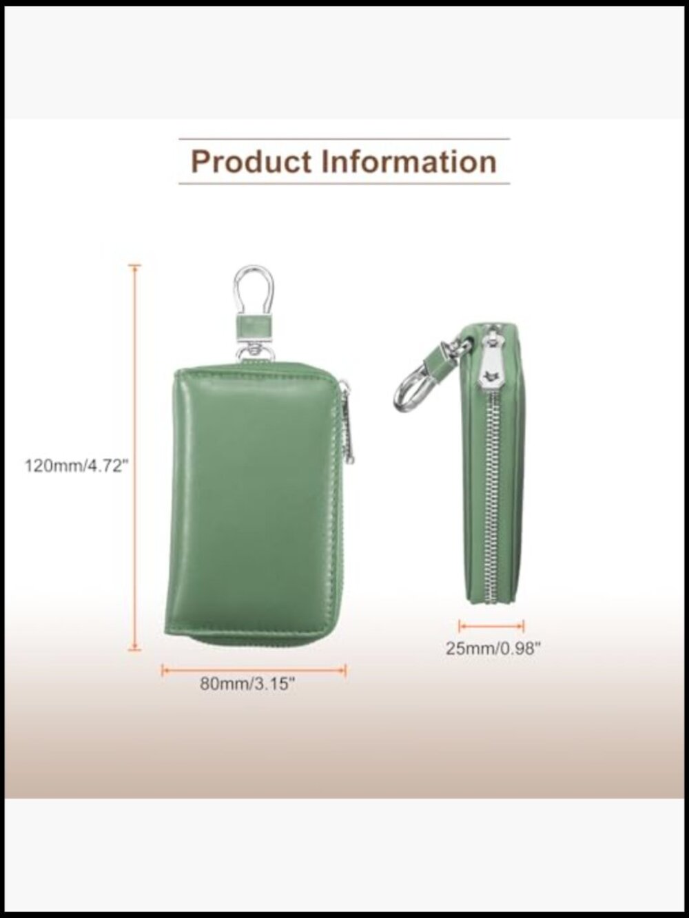 Genuine Leather Key Holder Wallet with Card Slots and Detachable Keyring - Picture 2 of 6